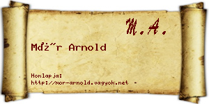 Mór Arnold névjegykártya